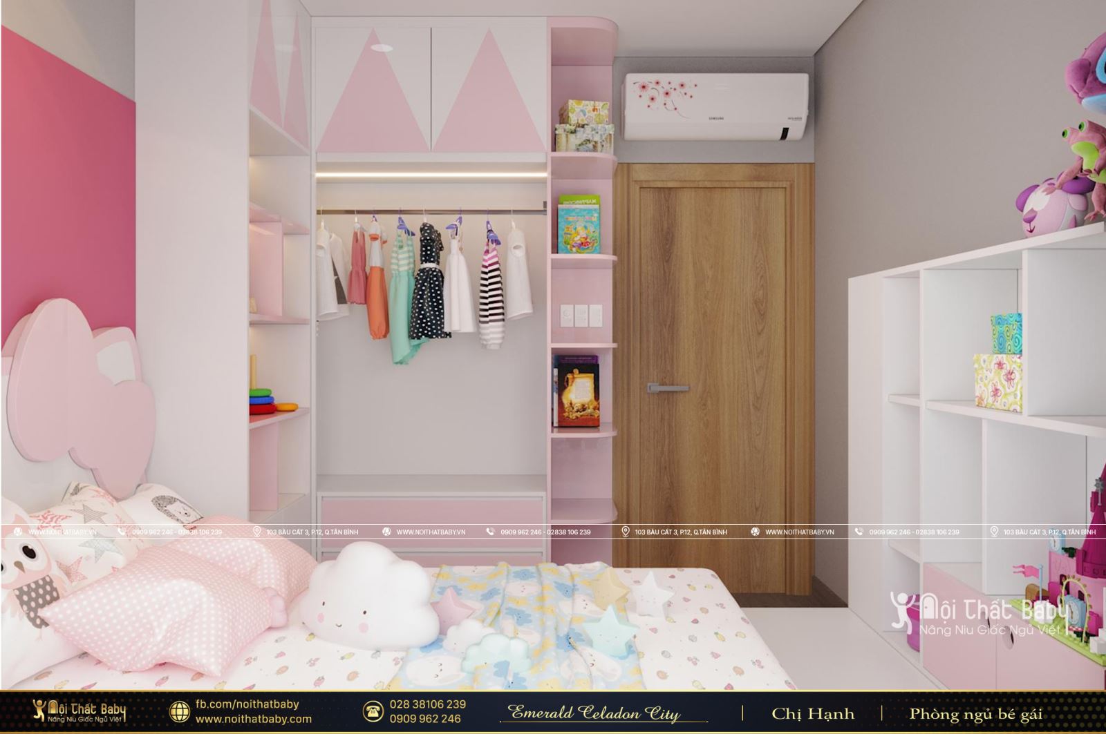 Thiết kế phòng ngủ bé gái đẹp, dễ thương